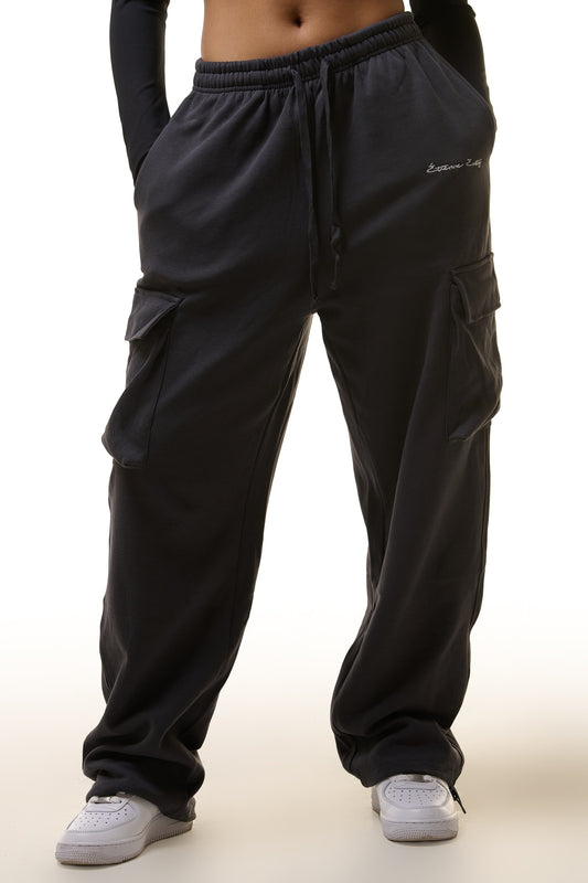 Pantalon cargo large avec poche à l'arriere