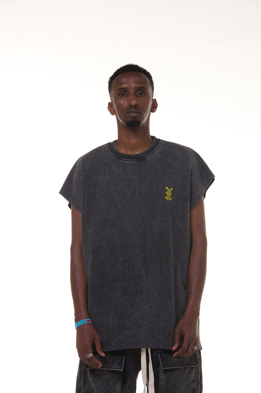 T-shirt sans manche gris chiné