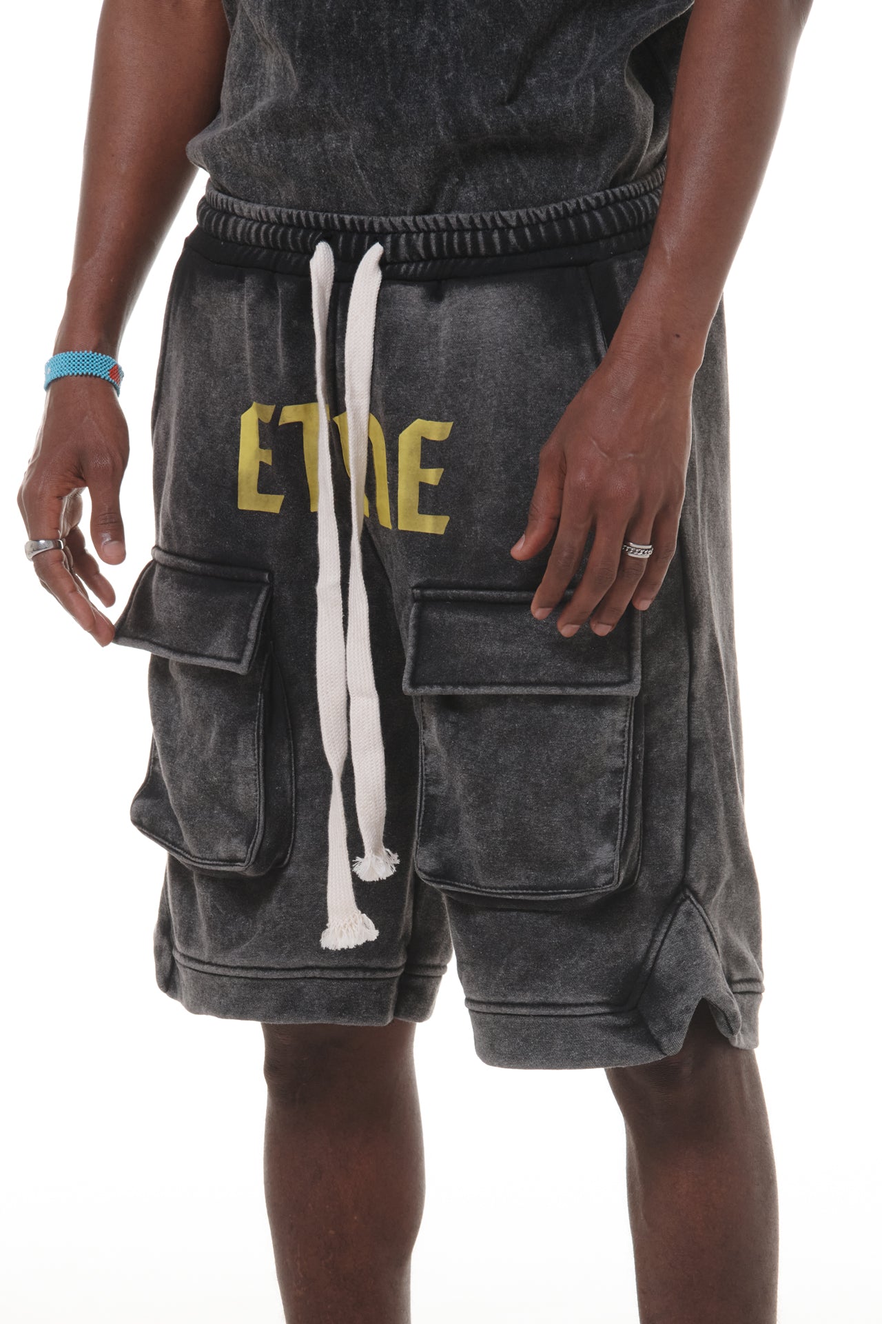 Short oversize gris chiné