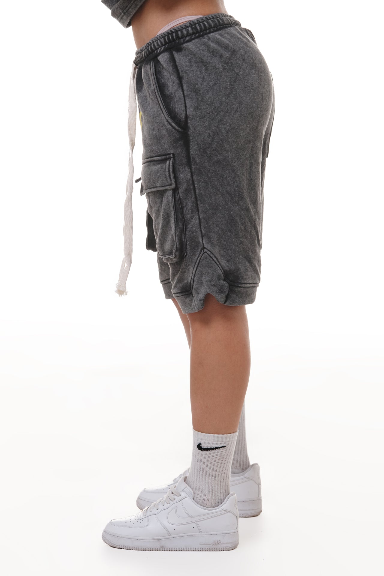 Short oversize gris chiné