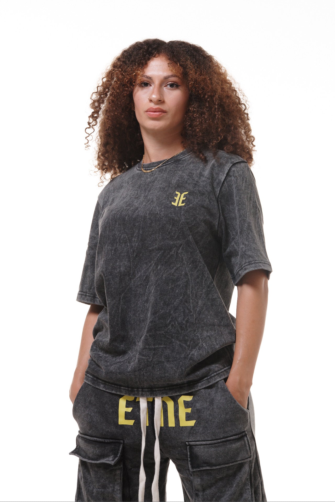 T-shirt oversize gris chiné